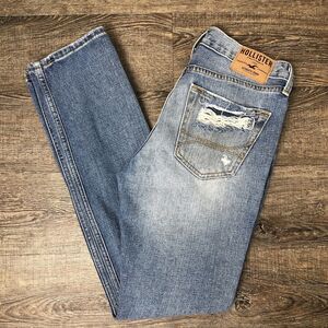 Hollister Skinny Jean Size 30x32 Destroyed Light Wash 100% Cotton